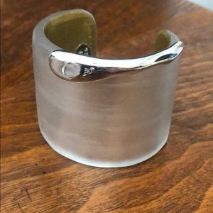 Alexis Bittar silver lucite cuff bangle